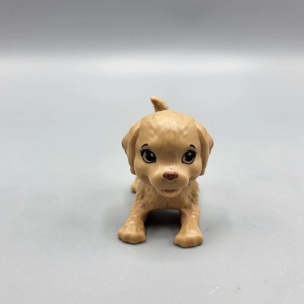 Dollhouse Barbie Doll Pets Puppy Dog Playing Position Beige/Tan